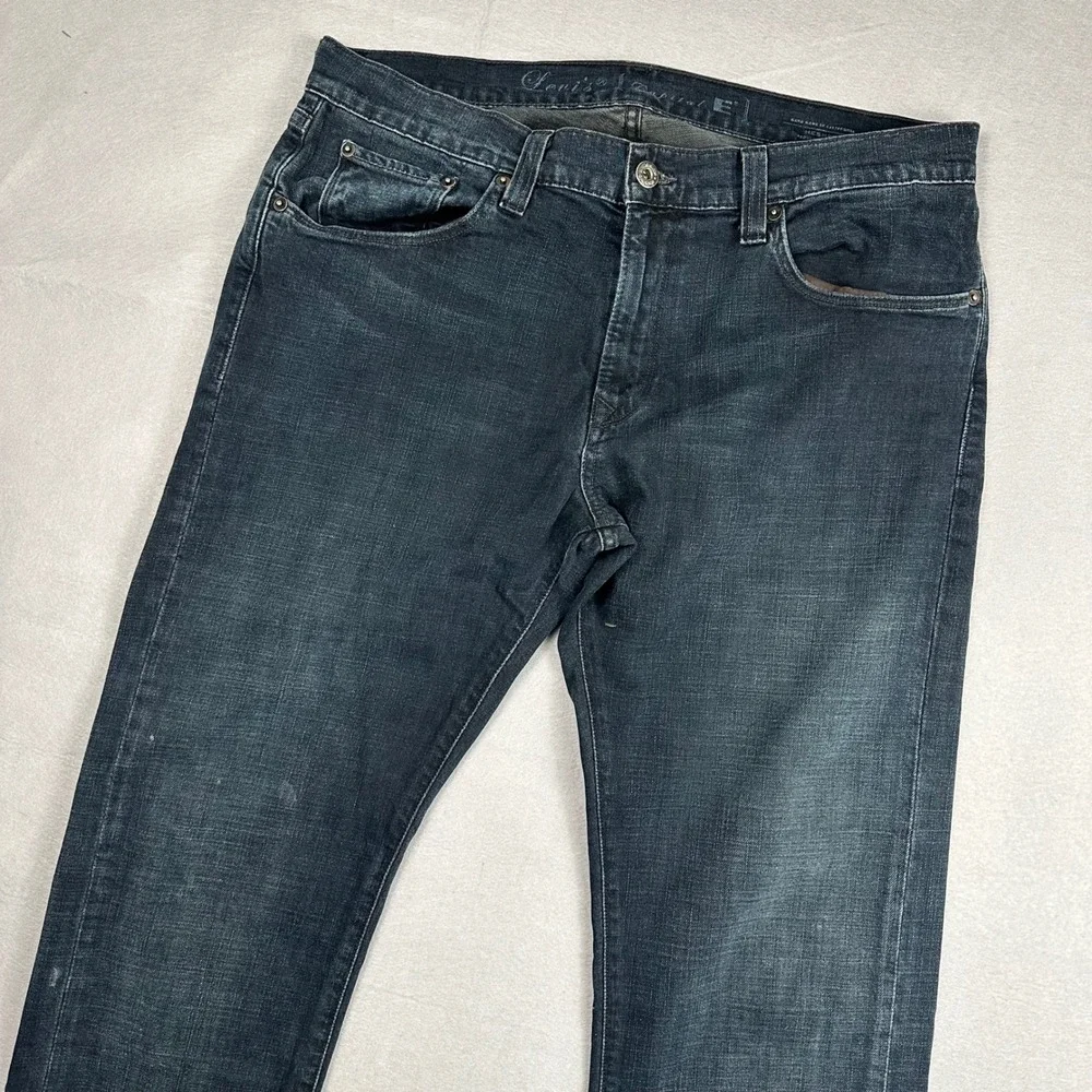 Levis Capital E Hesher Regular Straight Jeans Mens 34x32 Dark Wash Made in USA